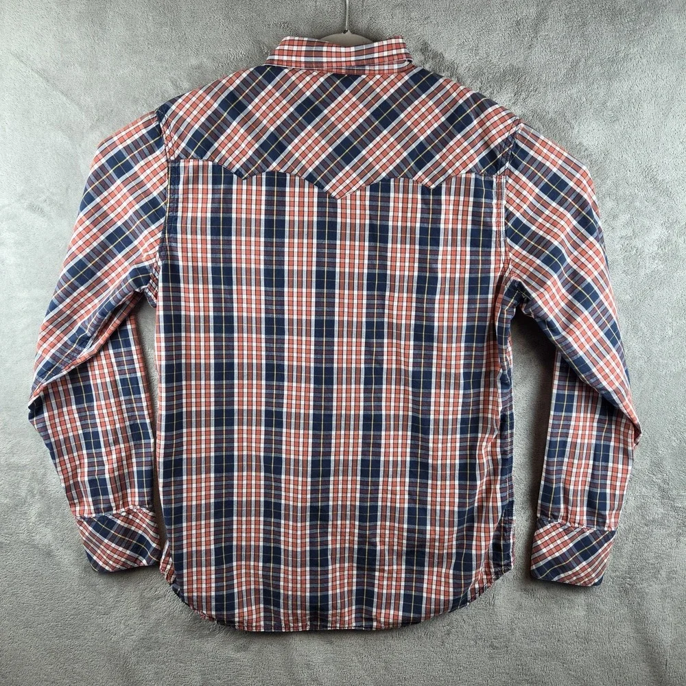 True Religion Pearl Snap Plaid Shirt Mens 3XL Western Cowboy Long Sleeve